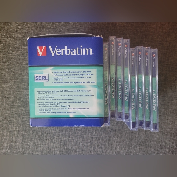 NEW DVDS-RW 2 X Re-Recordable, 8 in total,still in plastic wrap. - Picture 2 of 5
